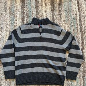 Chaps Men's Black and Gray Zip-Up Sweater